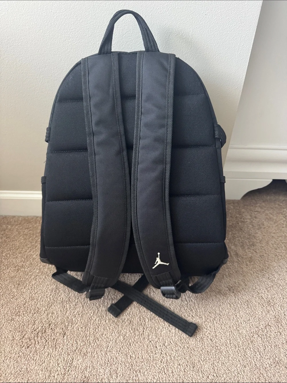 Jordan Black Backpack with Red Accent and Jumpman Patch